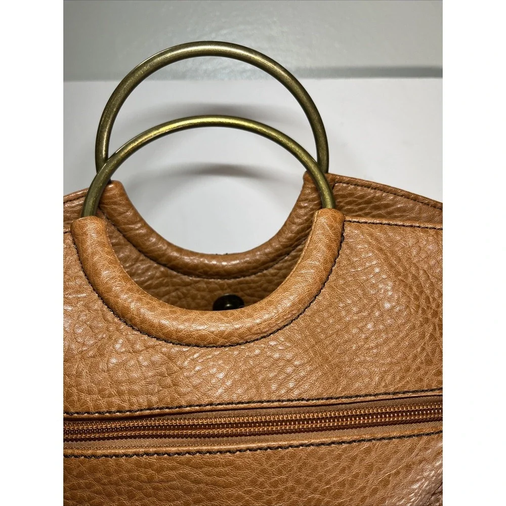 A New Approach‎ A.N.A. Purse Medium Camel Colored Brass Handles Style Vibes